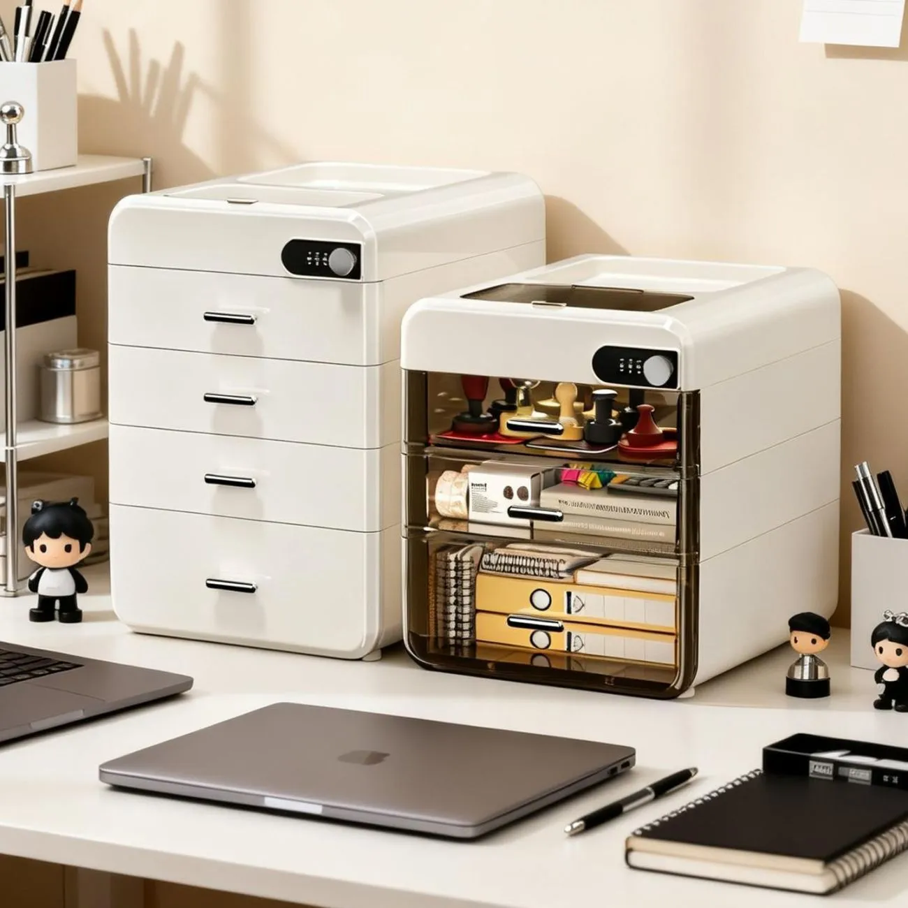 Password Storage Box Desktop Drawer with Locker Storage Cabinet Valuables ID Storage Box Privacy A4 File Box – image 6