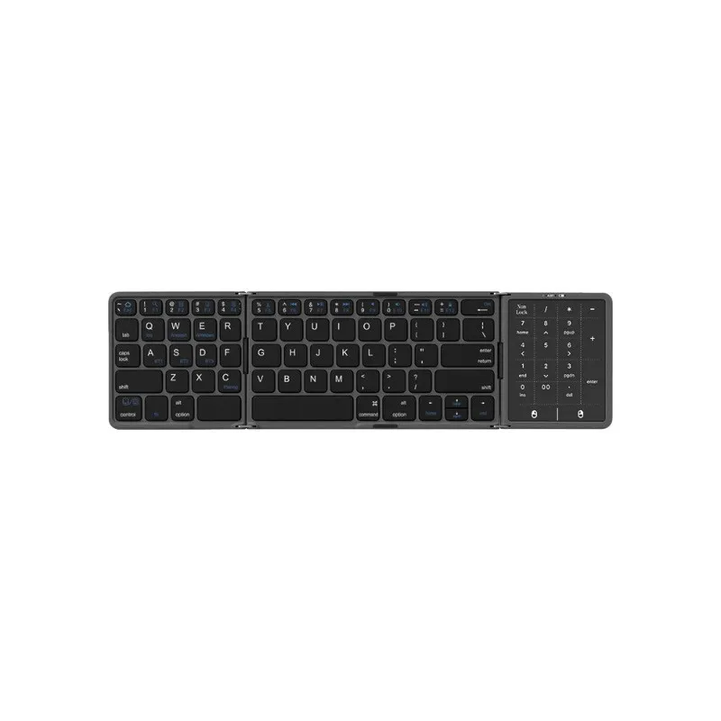 Tri-fold wireless bluetooth keyboard ultra-thin for mobile phone tablet ipad computer bluetooth keyboard triple system touch – image 6