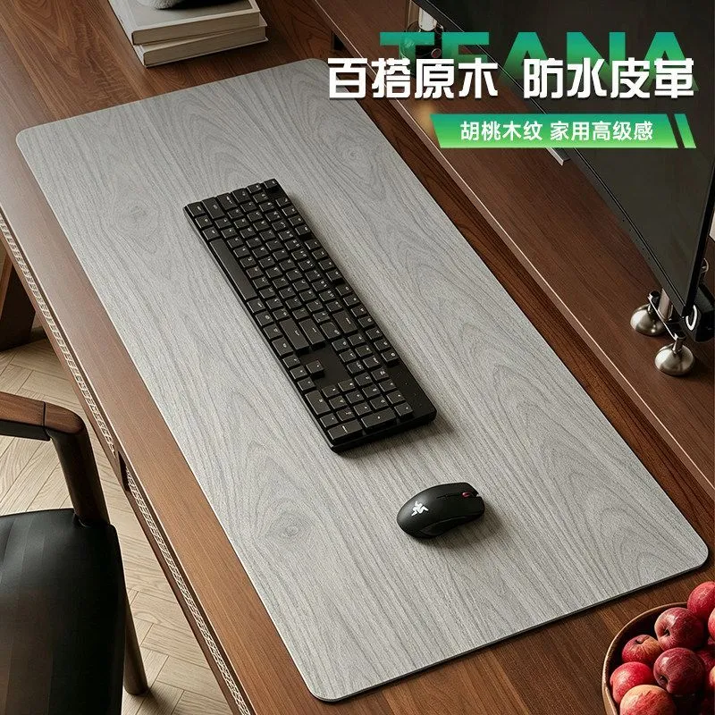 Vintage Wooden Desk Pad Mouse Pad Extra Large Desk Desk Pad Leather Computer Waterproof Oilproof Office Pad – image 7