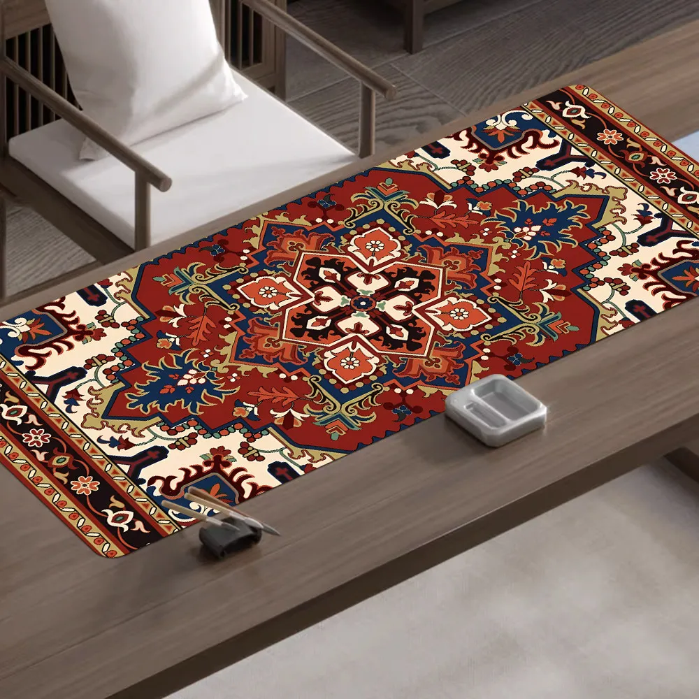 Chinese Folk Extra Large Mouse Pad Xinjiang Ethnic Traditional Pattern Ironproof Desk Pad Computer Keyboard Pad – image 3