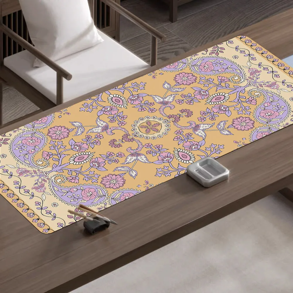 Chinese Folk Extra Large Mouse Pad Xinjiang Ethnic Traditional Pattern Ironproof Desk Pad Computer Keyboard Pad – image 6
