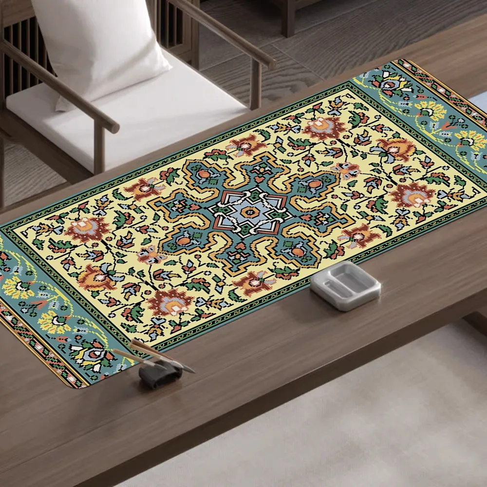Chinese Folk Extra Large Mouse Pad Xinjiang Ethnic Traditional Pattern Ironproof Desk Pad Computer Keyboard Pad – image 7