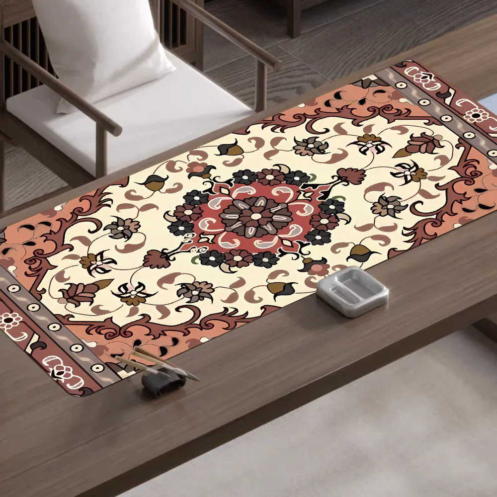 Chinese Folk Extra Large Mouse Pad Xinjiang Ethnic Traditional Pattern Ironproof Desk Pad Computer Keyboard Pad – image 9