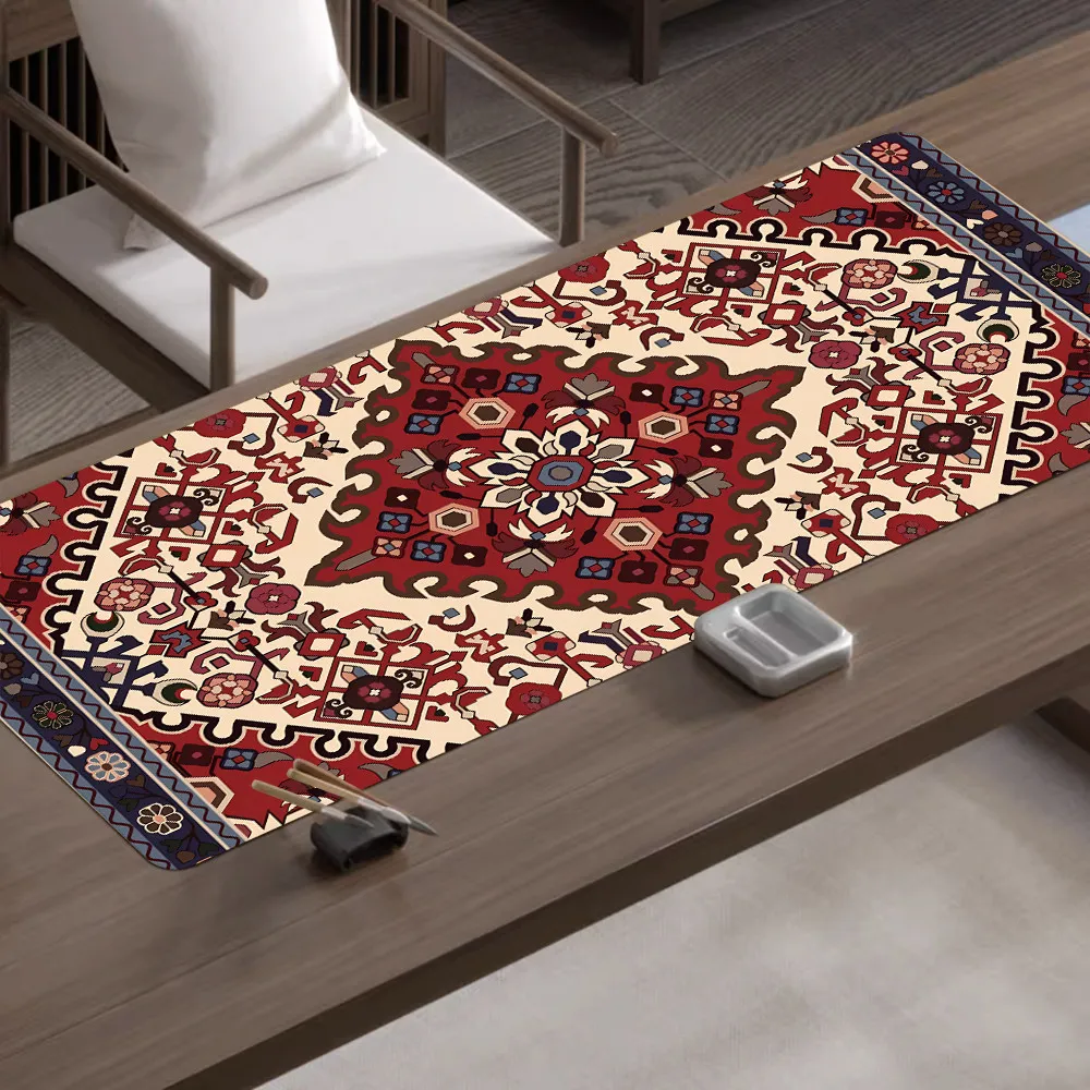 Chinese Folk Extra Large Mouse Pad Xinjiang Ethnic Traditional Pattern Ironproof Desk Pad Computer Keyboard Pad – image 10