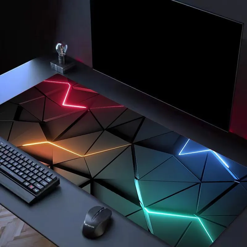 Geometric Mouse Pad Oversized Latch Edge Washable Desk Pad E-Sports Keyboard Pad Office Student Dorm Custom – image 5